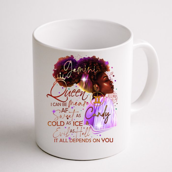 Gemini Queen Sweet As Candy Birthday Gift For Black Women Front & Back Coffee Mug