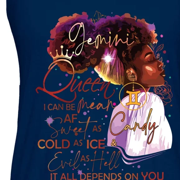 Gemini Queen Sweet As Candy Birthday Gift For Black Women Ladies Essential Flowy Tank