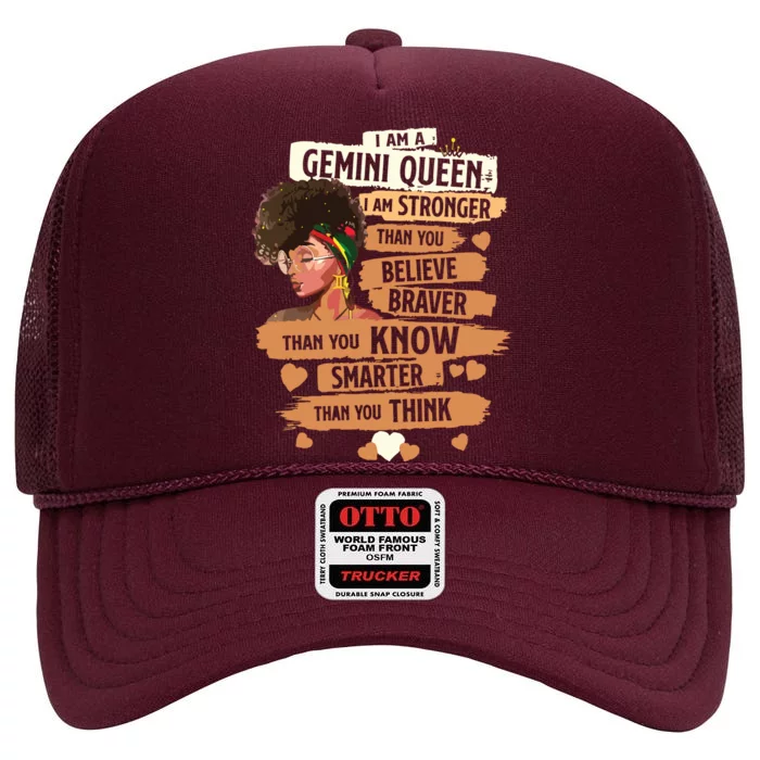 Gemini Queen Sweet As Candy Birthday Gift For Black Women High Crown Mesh Trucker Hat