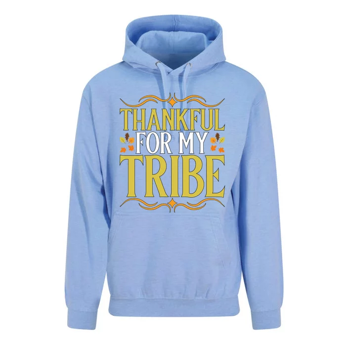 Gratitude Quote Thankful For My Tribe Family Friends Gift Unisex Surf Hoodie