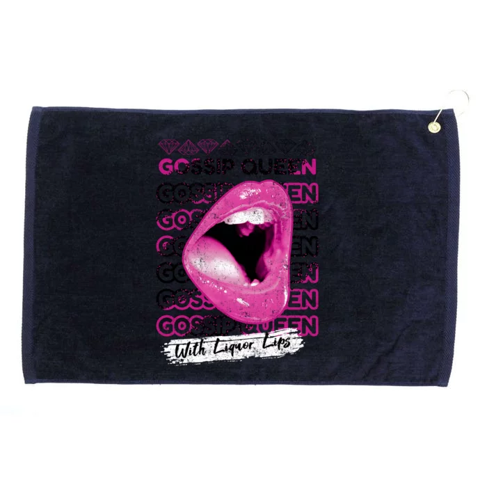 Gossip Queen With Liquor Lips Grommeted Golf Towel