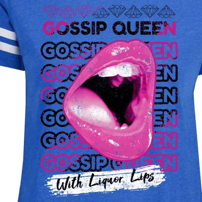 Gossip Queen With Liquor Lips Enza Ladies Jersey Football T-Shirt