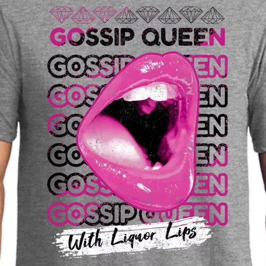 Gossip Queen With Liquor Lips Pajama Set