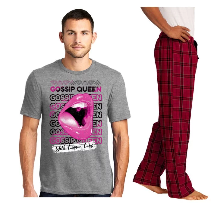 Gossip Queen With Liquor Lips Pajama Set