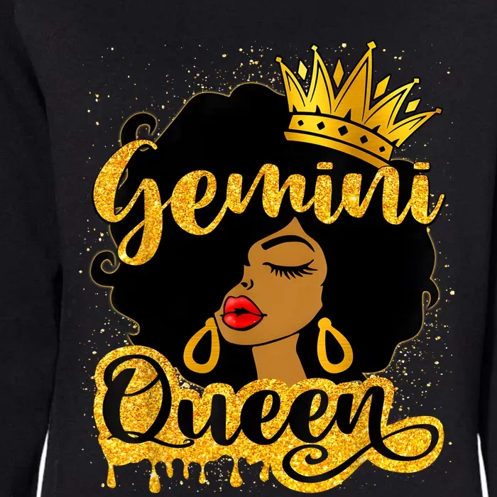 Gemini Queen Zodiac Sign Birthday Girl Afro Black Woman Womens California Wash Sweatshirt