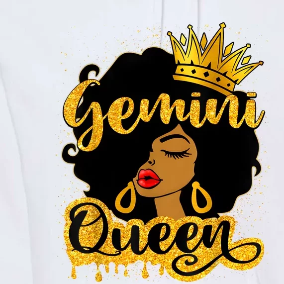 Gemini Queen Zodiac Sign Birthday Girl Afro Black Woman Premium Hoodie