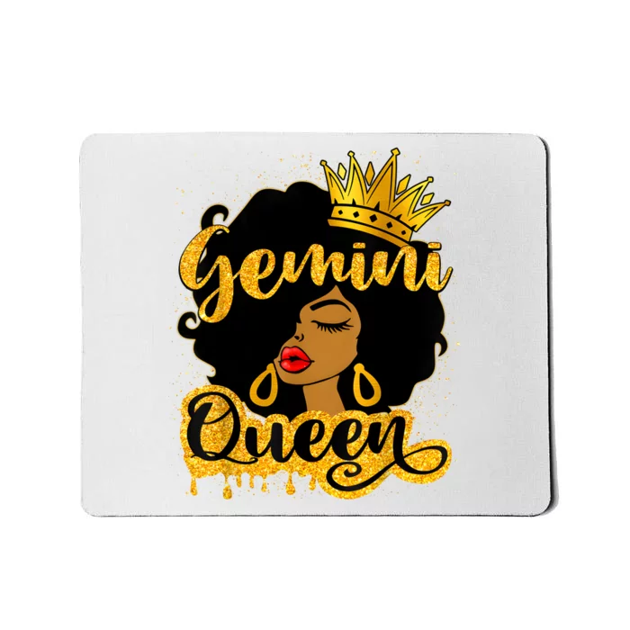 Gemini Queen Zodiac Sign Birthday Girl Afro Black Woman Mousepad