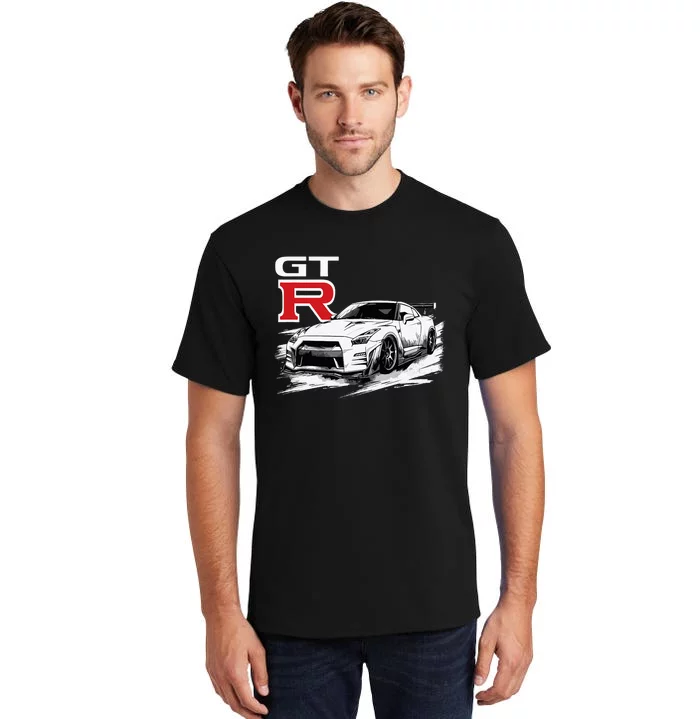 Gt R 35 Jdm Street Racing Drag Drift Sports Car Tall T-Shirt