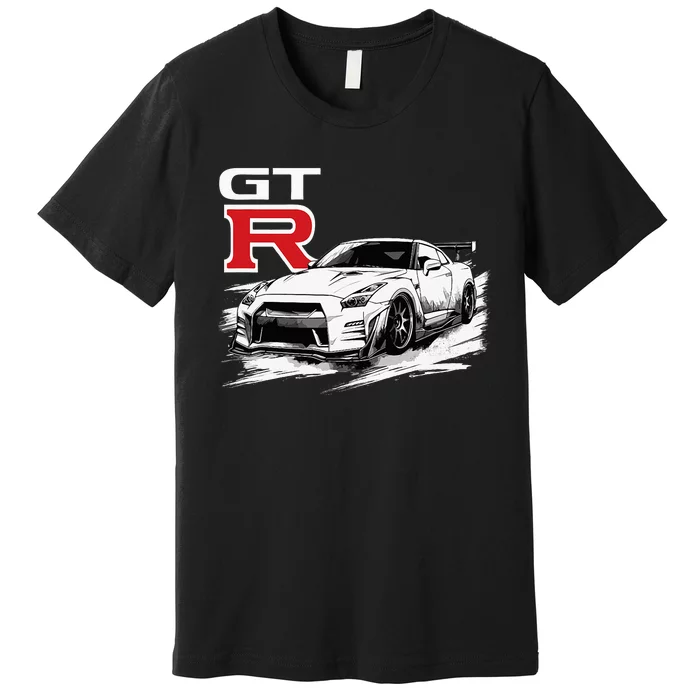 Gt R 35 Jdm Street Racing Drag Drift Sports Car Premium T-Shirt