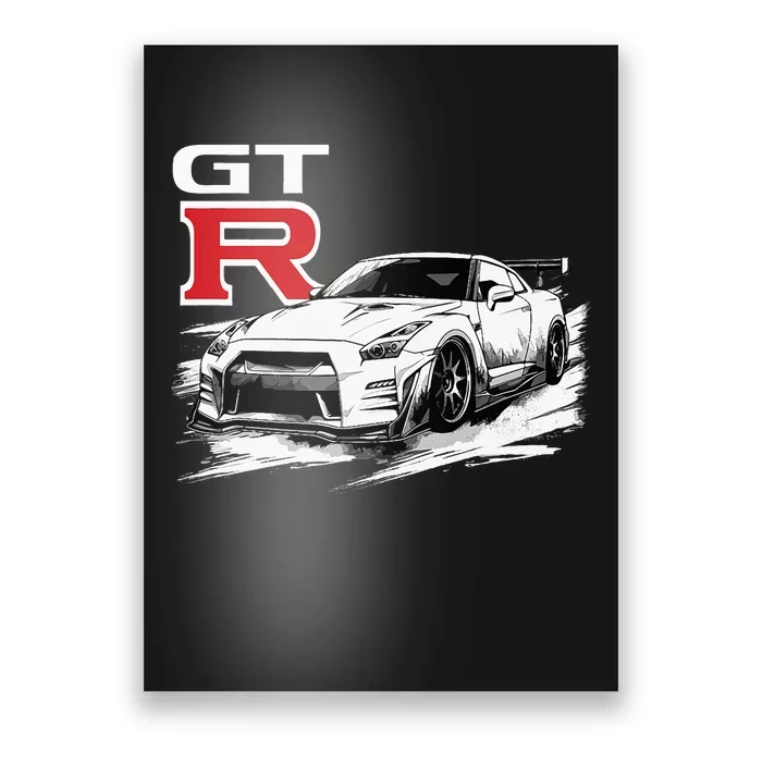 Gt R 35 Jdm Street Racing Drag Drift Sports Car Poster