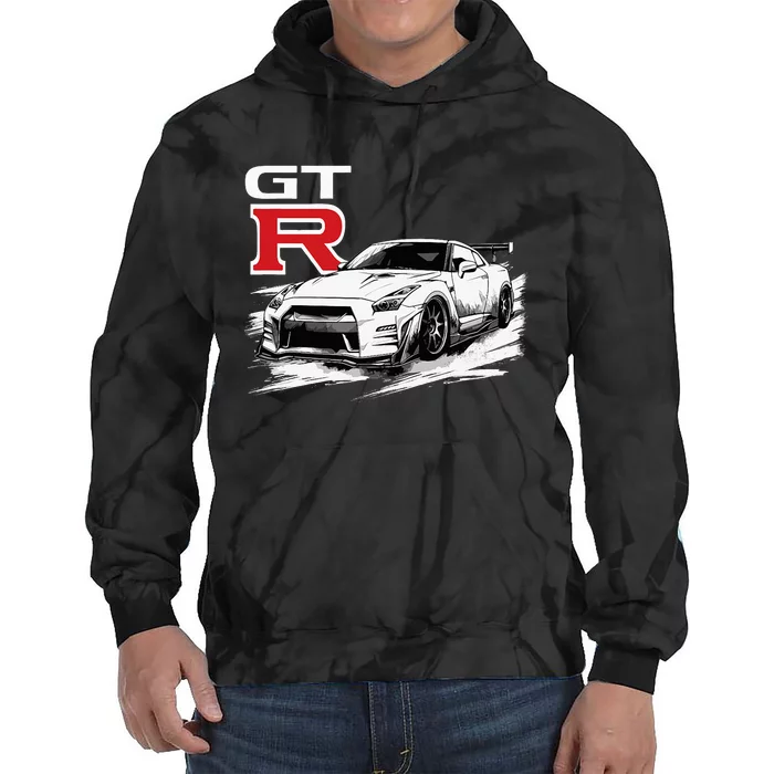 Gt R 35 Jdm Street Racing Drag Drift Sports Car Tie Dye Hoodie