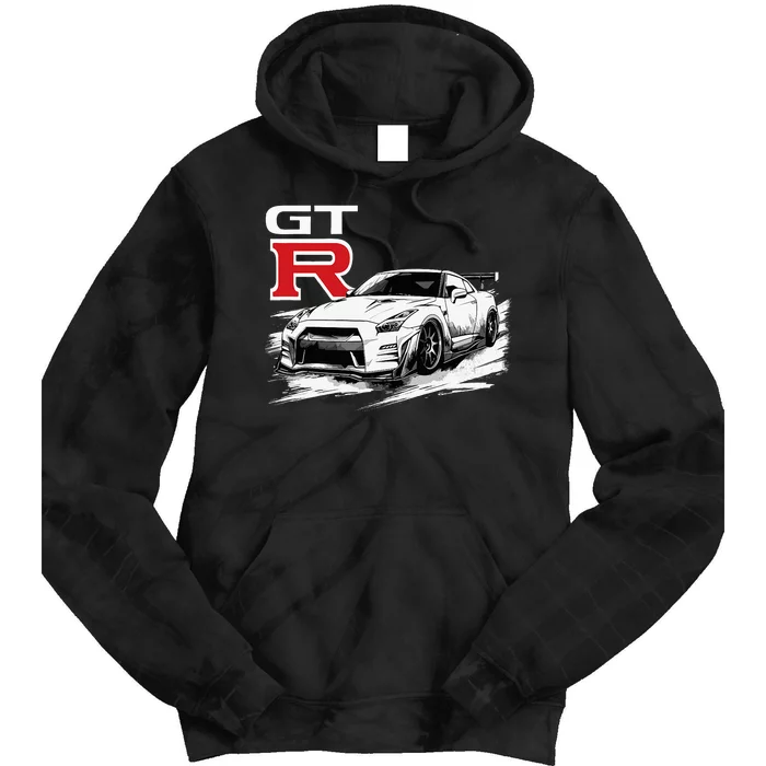 Gt R 35 Jdm Street Racing Drag Drift Sports Car Tie Dye Hoodie