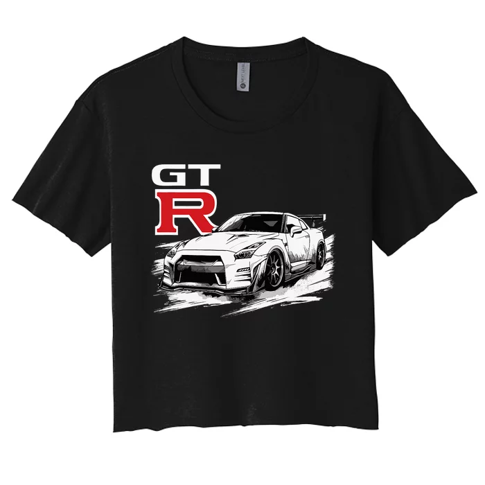 Gt R 35 Jdm Street Racing Drag Drift Sports Car Women's Crop Top Tee