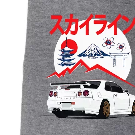 Gt R 34 Jdm Skyline Automotive Jdm Legend Tuning Car Doggie 3-End Fleece Hoodie