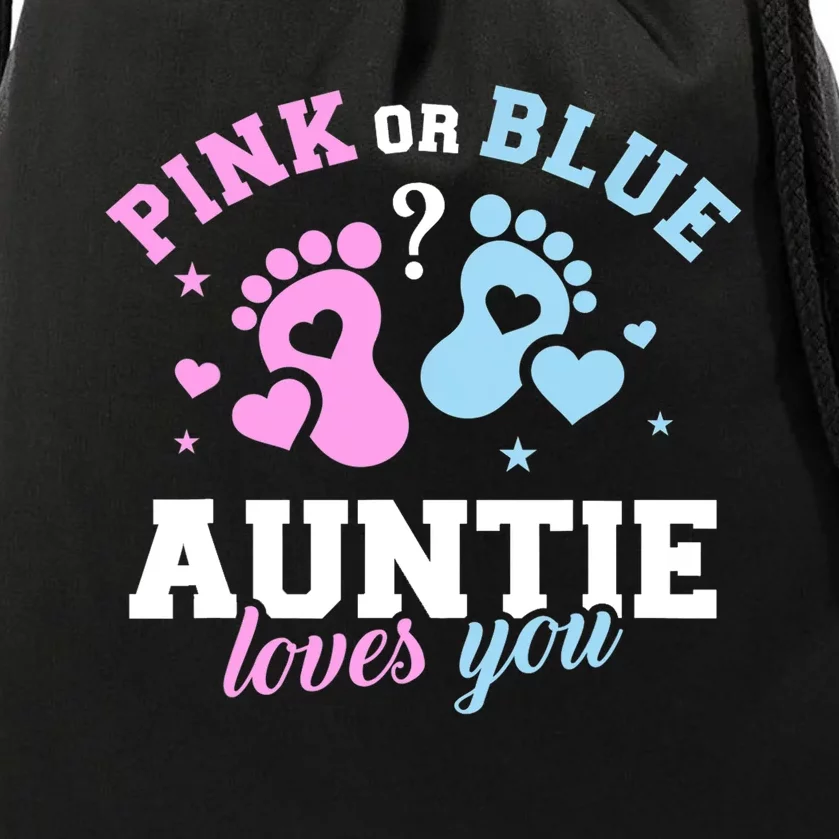 Gender Reveal Auntie Aunt TShirt Drawstring Bag