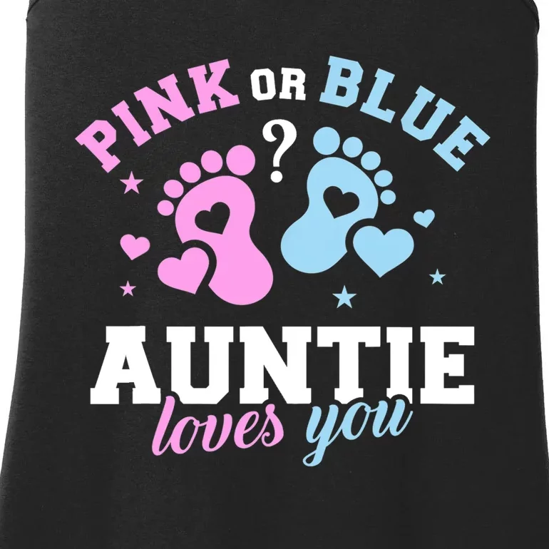 Gender Reveal Auntie Aunt TShirt Ladies Essential Tank