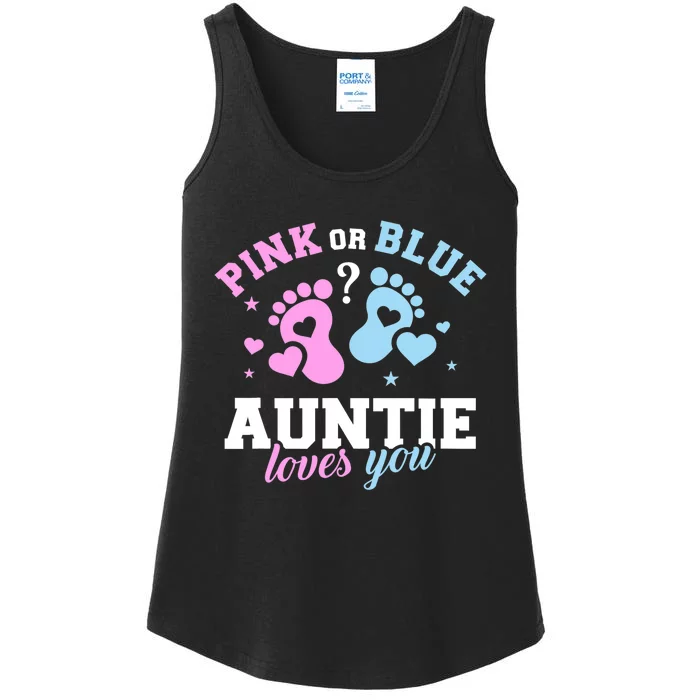 Gender Reveal Auntie Aunt TShirt Ladies Essential Tank