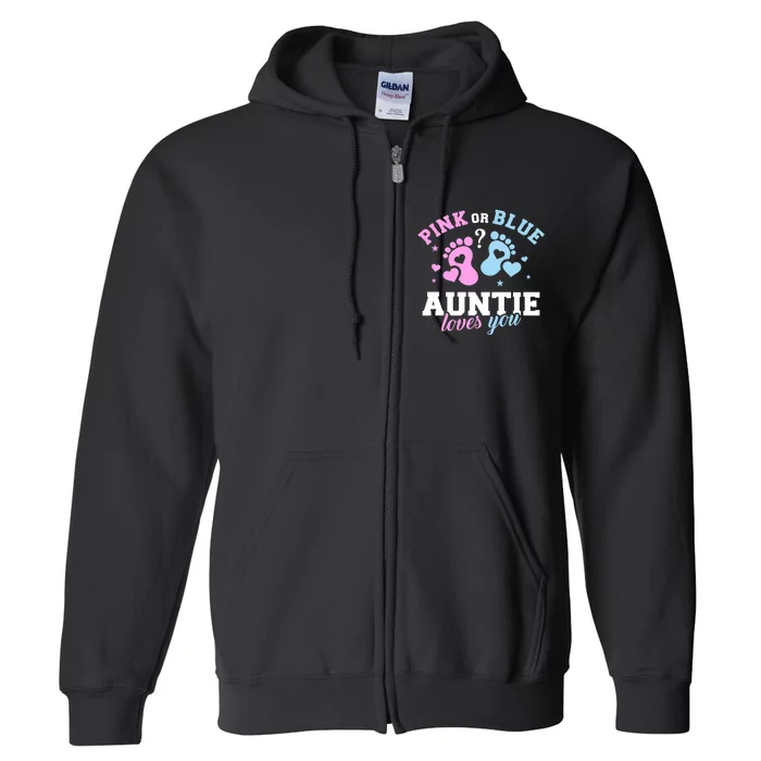 Gender Reveal Auntie Aunt TShirt Full Zip Hoodie