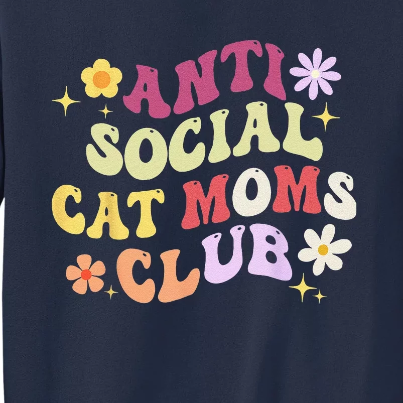 Groovy Retro Anti Social Cat Moms Club Mothers Day Tees Gift Sweatshirt