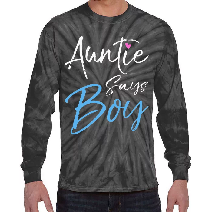 Gender reveal announcement Gifts Auntie Says Tie-Dye Long Sleeve Shirt