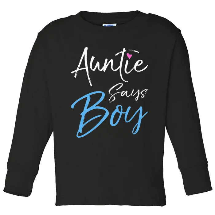 Gender reveal announcement Gifts Auntie Says Toddler Long Sleeve Shirt