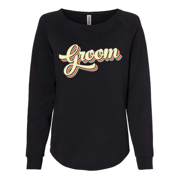 Groom Retro Art Baseball Font Vintage Womens California Wash Sweatshirt