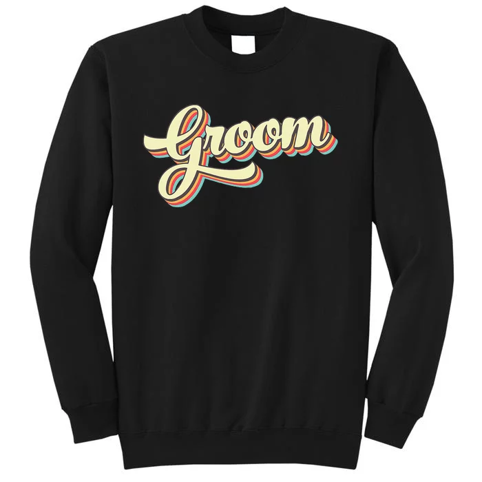 Groom Retro Art Baseball Font Vintage Tall Sweatshirt