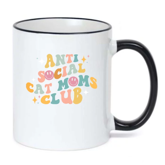 Groovy Retro Anti Social Cat Moms Club MotherS Day Great Gift Black Color Changing Mug