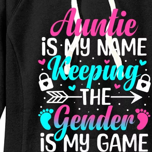 Gender Reveal Auntie Design For A Keeper Of The Gender Aunt Women's Fleece Hoodie