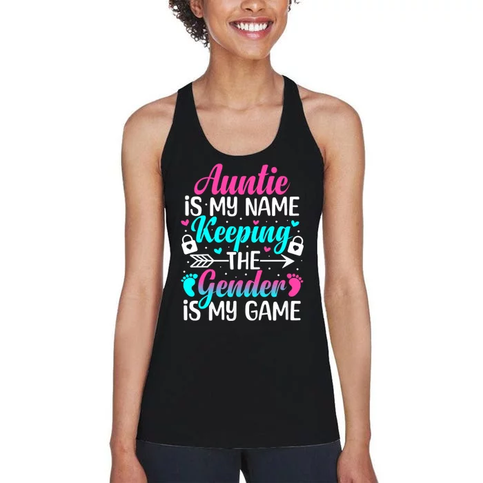 Gender Reveal Auntie Design For A Keeper Of The Gender Aunt Women's Racerback Tank