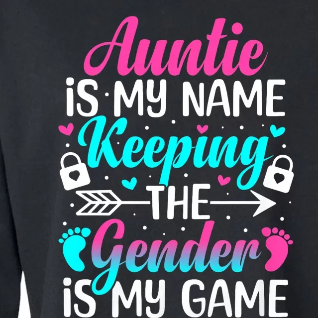 Gender Reveal Auntie Design For A Keeper Of The Gender Aunt Cropped Pullover Crew