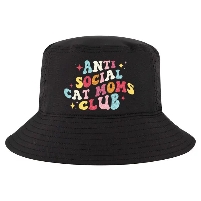 Groovy Retro Anti Social Cat Moms Club Mothers Day Cool Comfort Performance Bucket Hat