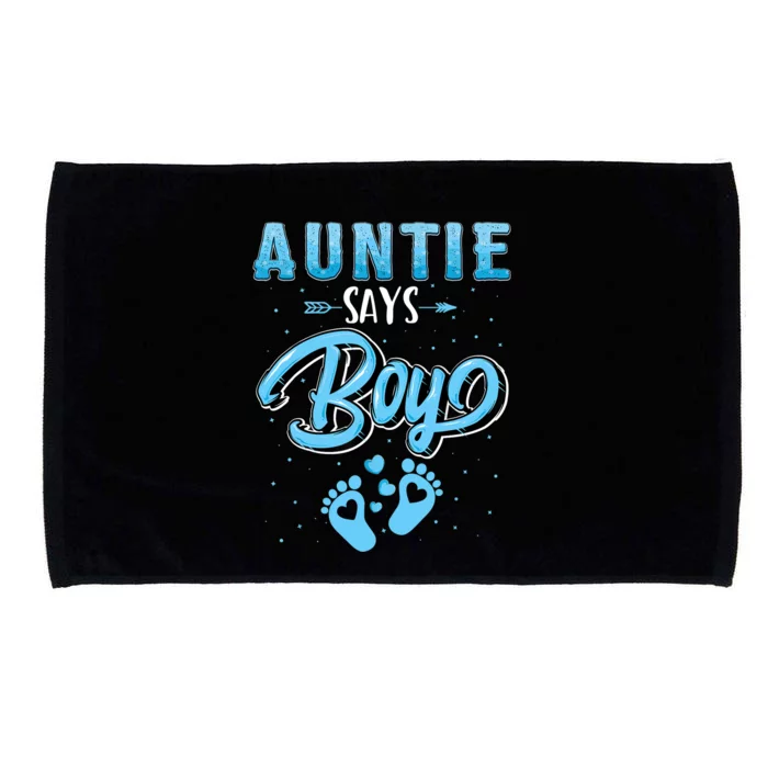 Gender Reveal Auntie Says Boy Baby Matching Family Set Microfiber Hand Towel