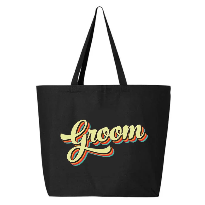 Groom Retro Art Baseball Font Vintage 25L Jumbo Tote