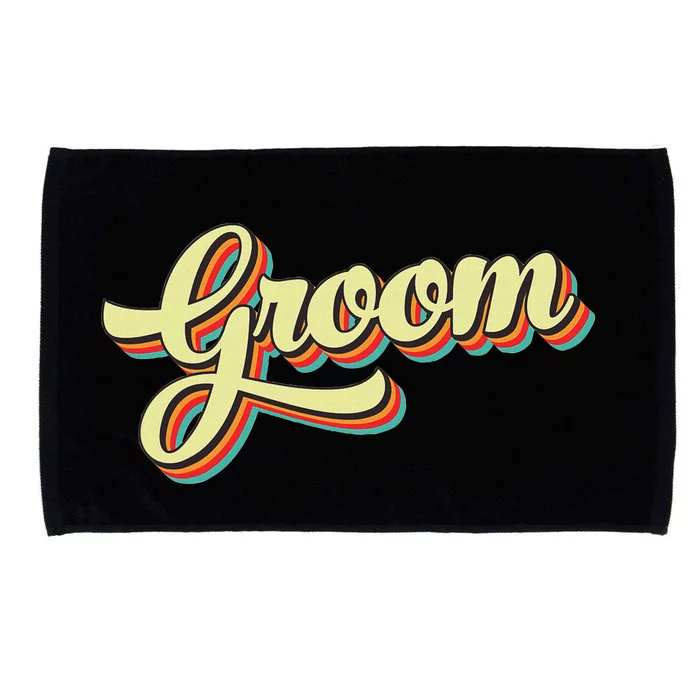 Groom Retro Art Baseball Font Vintage Microfiber Hand Towel