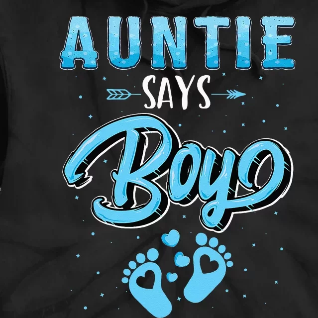 Gender Reveal Auntie Says Boy Baby Matching Family Set Tie Dye Hoodie