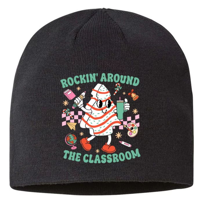 Groovy Rocking Around Classroom Teacher Christmas Tree Cake 8 1/2in Sustainable Knit Beanie