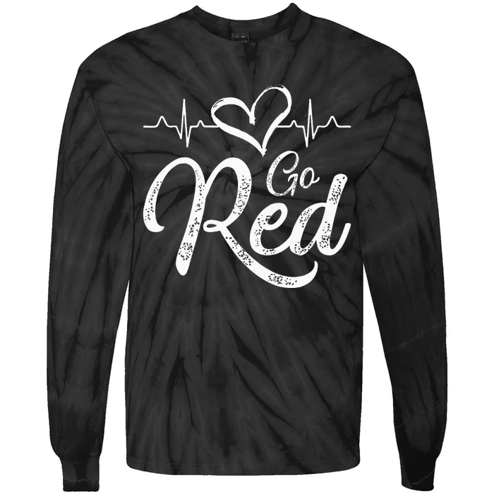 Go Red American Heart Health Month Awareness In February Tie-Dye Long Sleeve Shirt