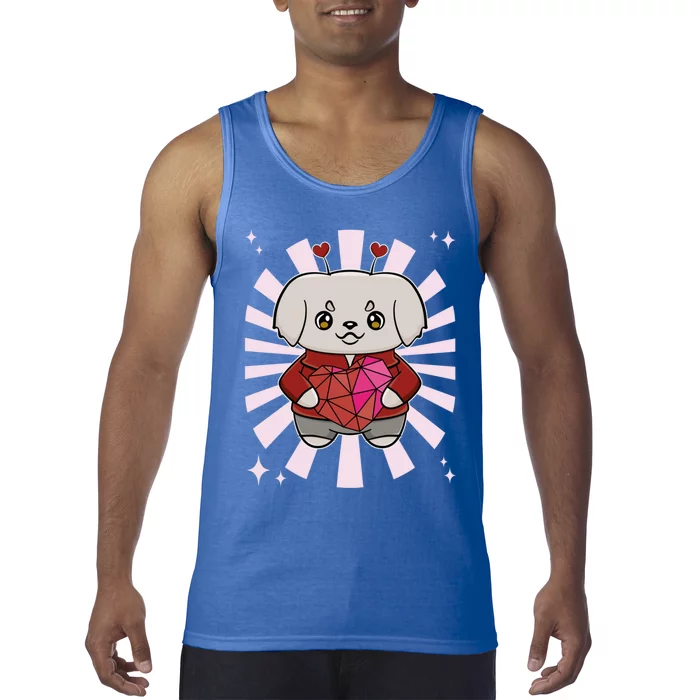 Golden Retriever Anime Dog Valentine´s Day Gift Tank Top