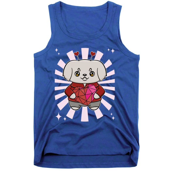 Golden Retriever Anime Dog Valentine´s Day Gift Tank Top