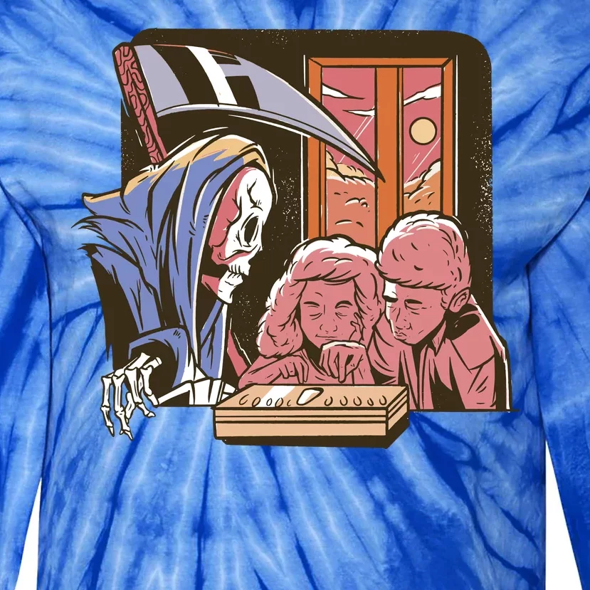 Grim Reaper And Children Horror Tie-Dye Long Sleeve Shirt