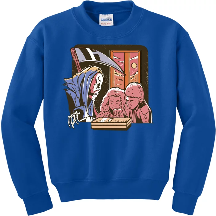 Grim Reaper And Children Horror Kids Sweatshirt