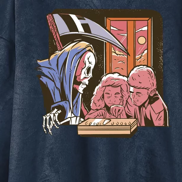 Grim Reaper And Children Horror Hooded Wearable Blanket