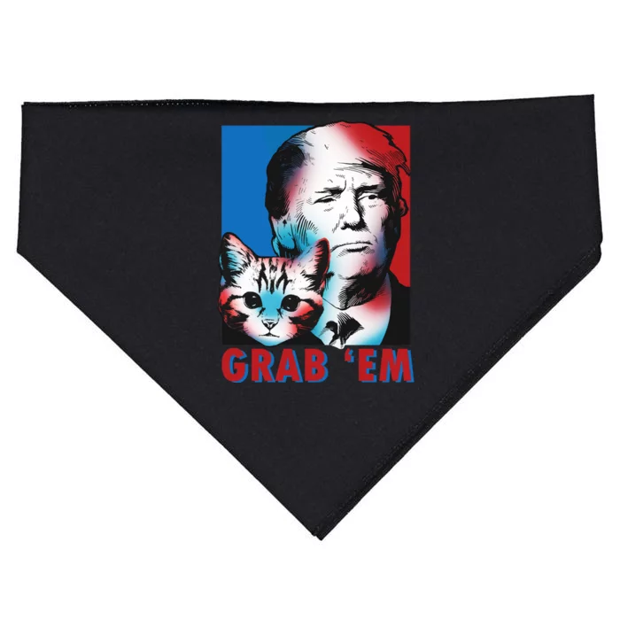 Grab 'Em Cat Funny Pro Trump USA-Made Doggie Bandana