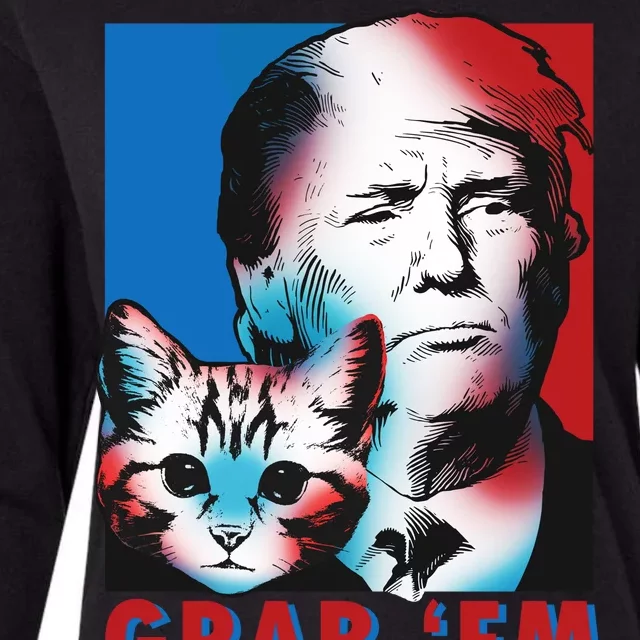 Grab 'Em Cat Funny Pro Trump Womens Cotton Relaxed Long Sleeve T-Shirt