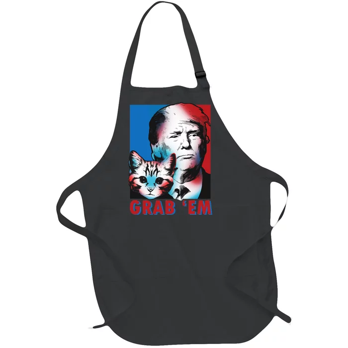 Grab 'Em Cat Funny Pro Trump Full-Length Apron With Pocket