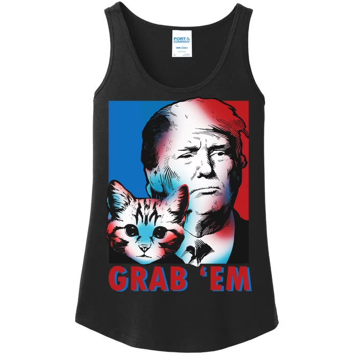 Grab 'Em Cat Funny Pro Trump Ladies Essential Tank