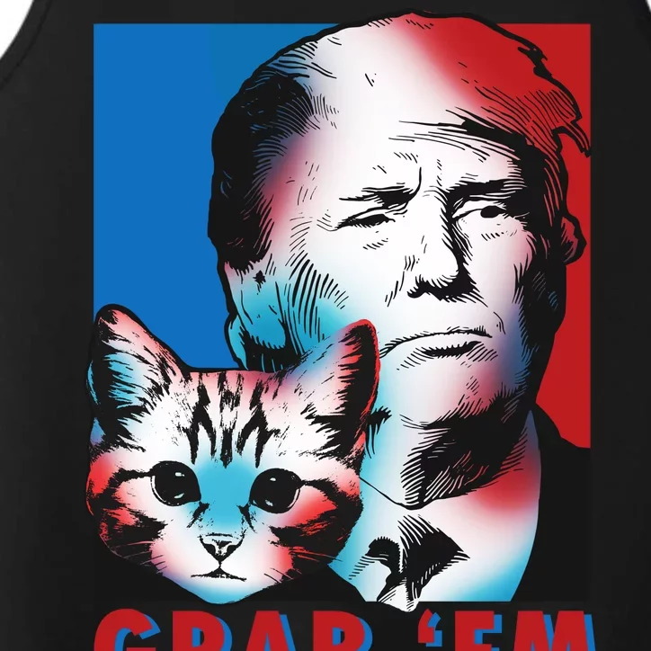 Grab 'Em Cat Funny Pro Trump Performance Tank