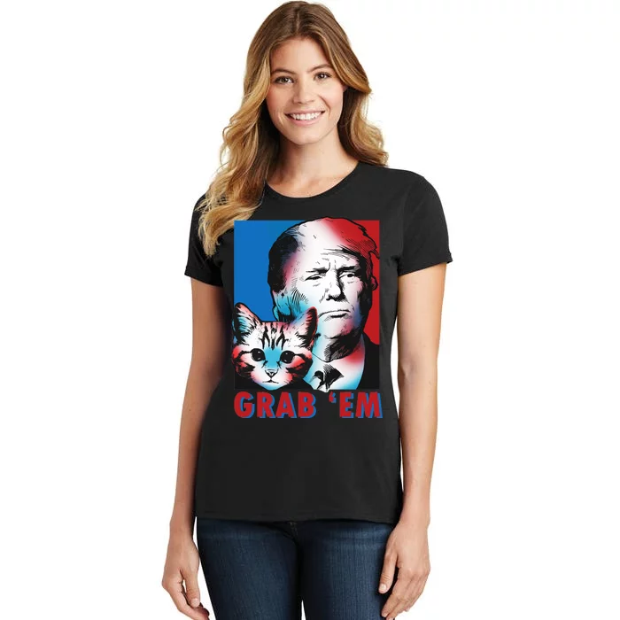 Grab 'Em Cat Funny Pro Trump Women's T-Shirt