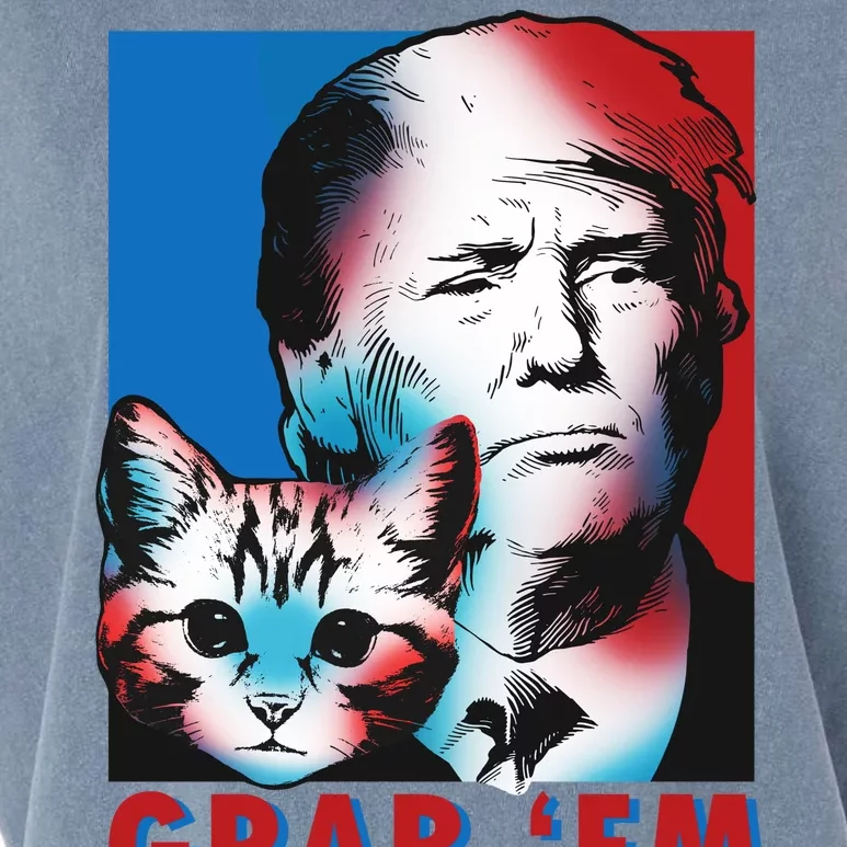 Grab 'Em Cat Funny Pro Trump Garment-Dyed Women's Muscle Tee